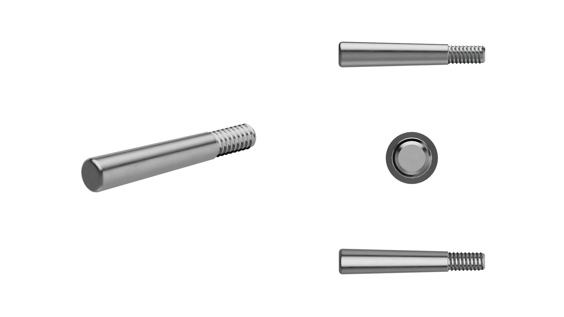 Threaded pin for conical junctions